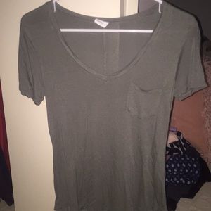 army green v-neck